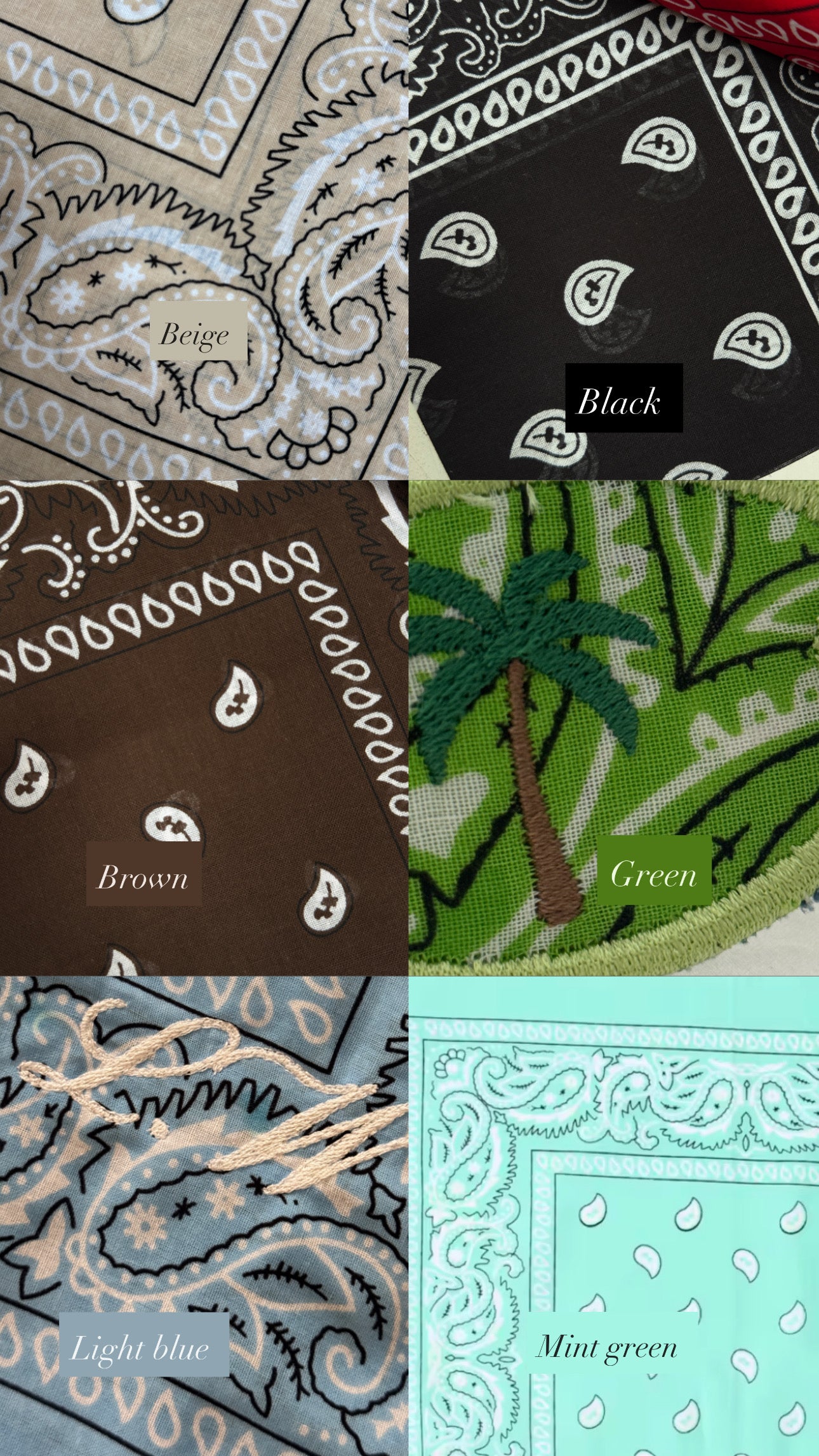 Embroidered Bandana Drawstring Pouch