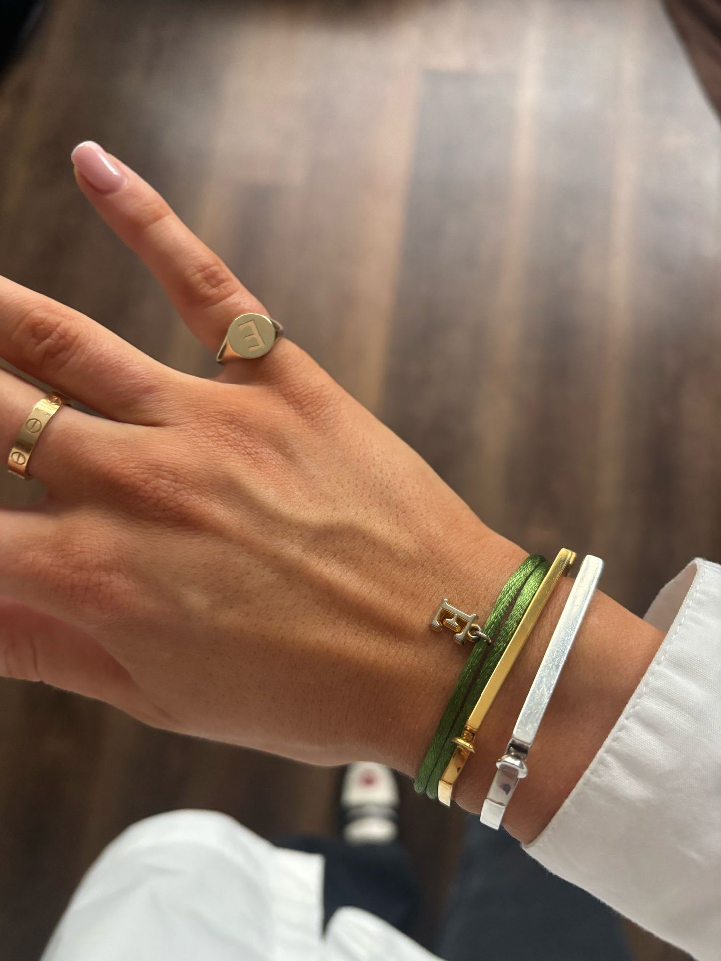 Initial Ribbon Bracelet