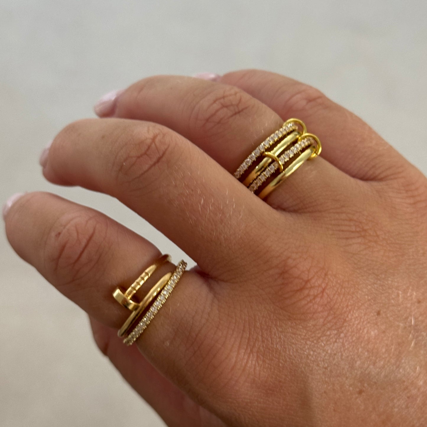 Crystal Thin Linked Ring
