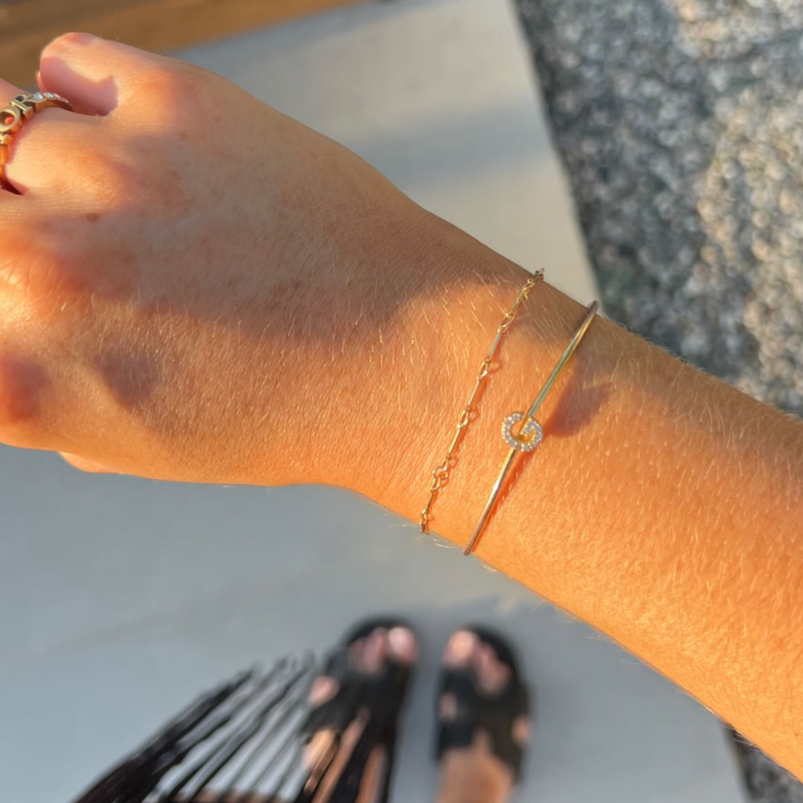 Initial Crystal Cuff