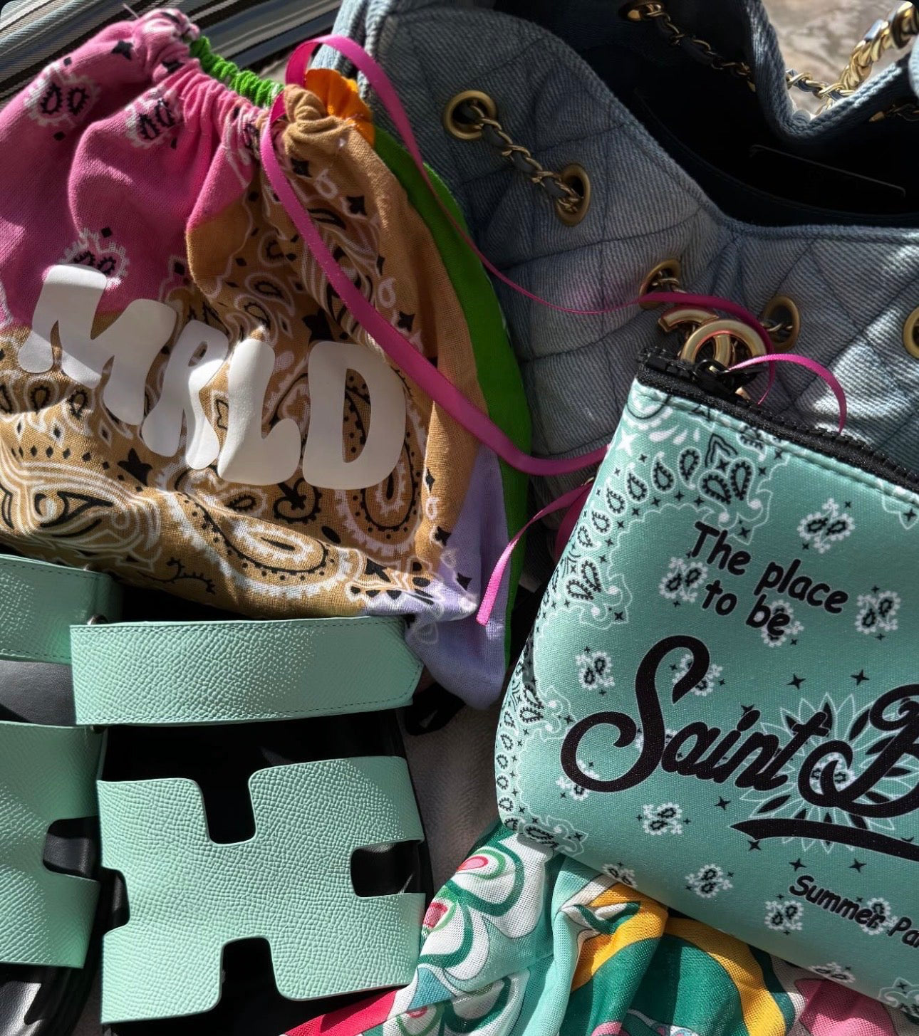 SUMMER Bandana Drawstring Pouch