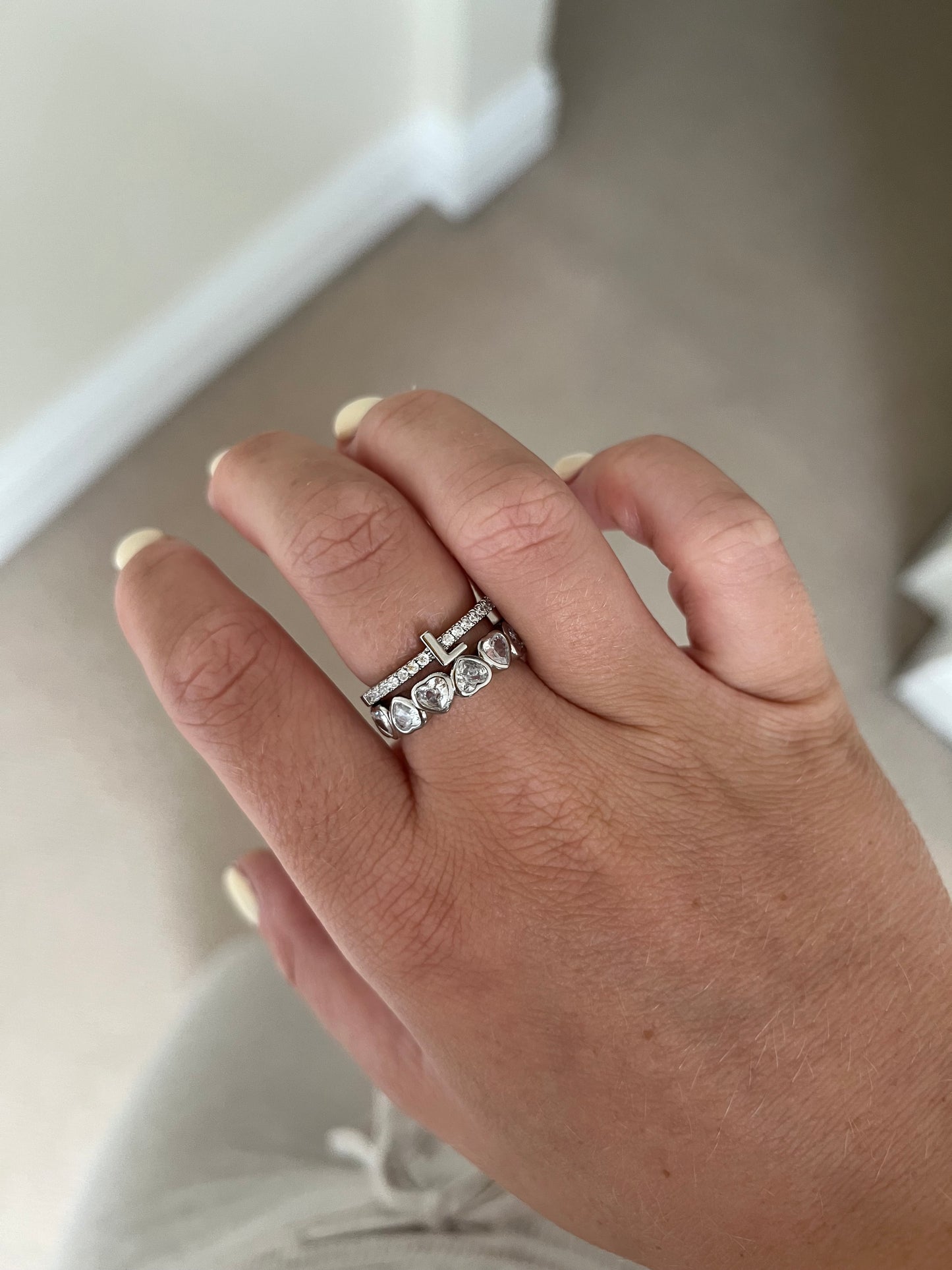Crystal Heart Adjustable Ring