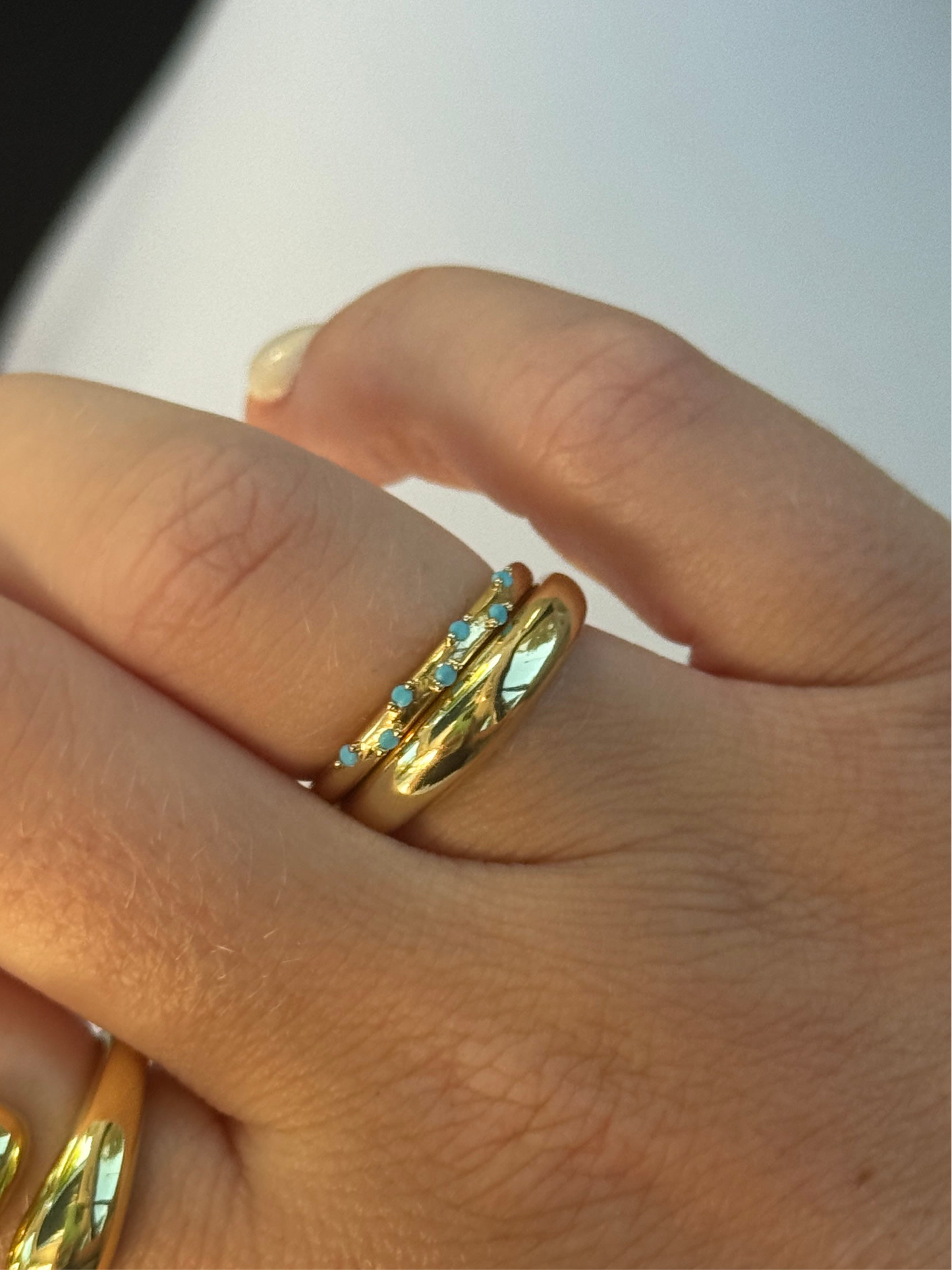 Turquoise Stone Stacking Ring