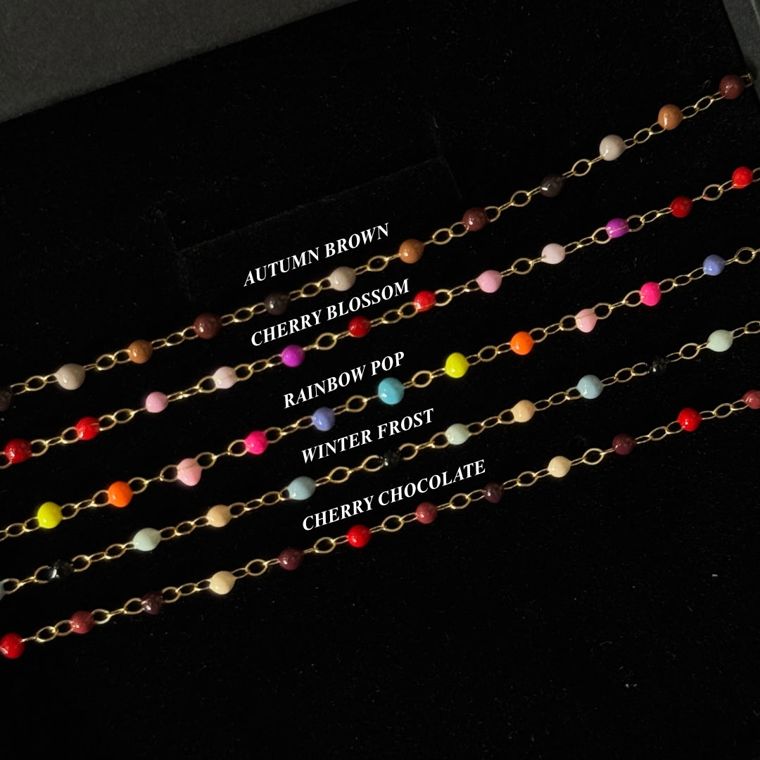 Gold Filled Coloured Beaded Anklet