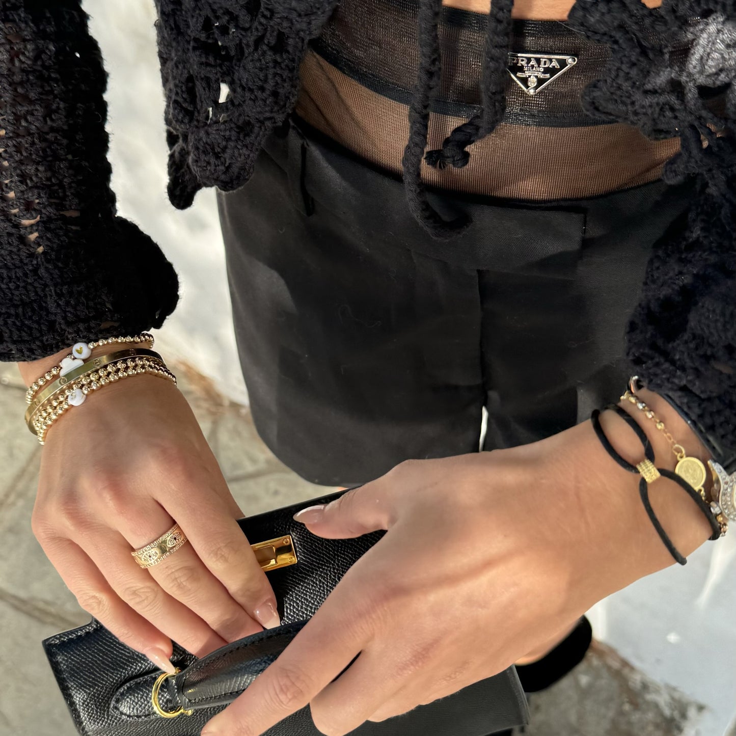 Textured Ring Ribbon Bracelet
