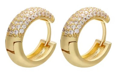 Small Pave Huggies