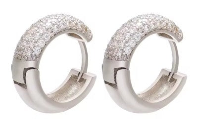 Small Pave Huggies