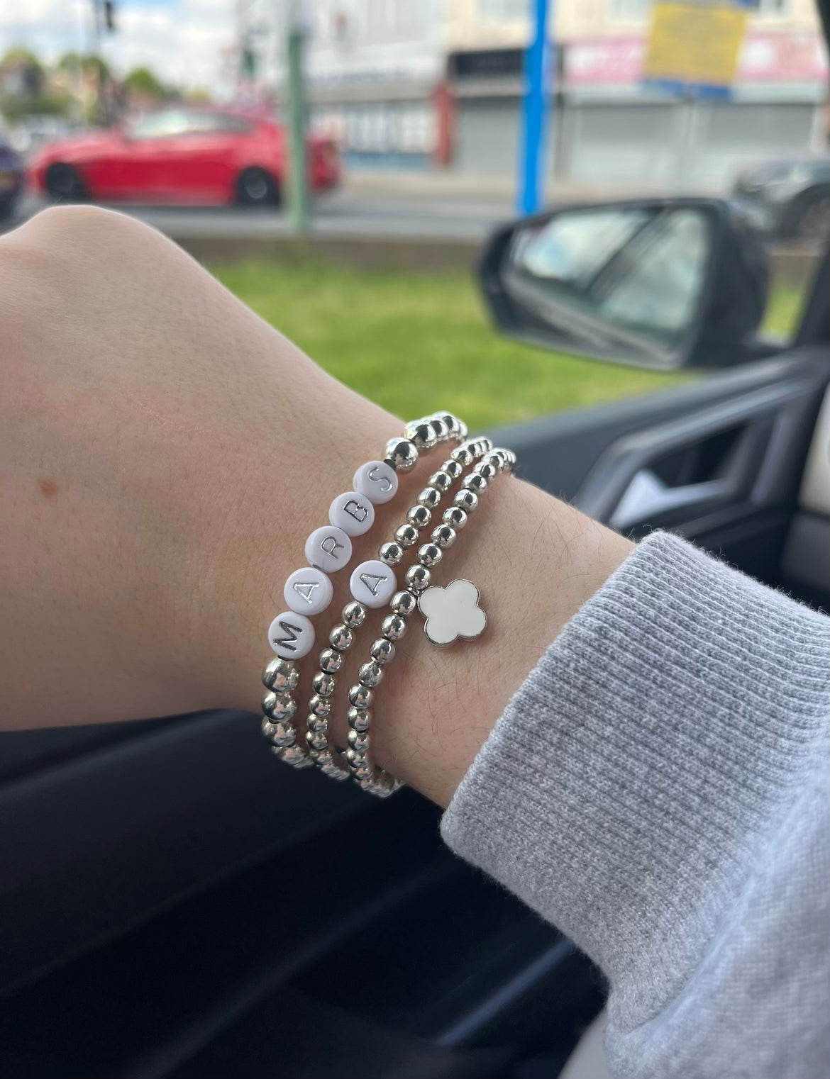 Personalised Silver Plated Bead Bracelet