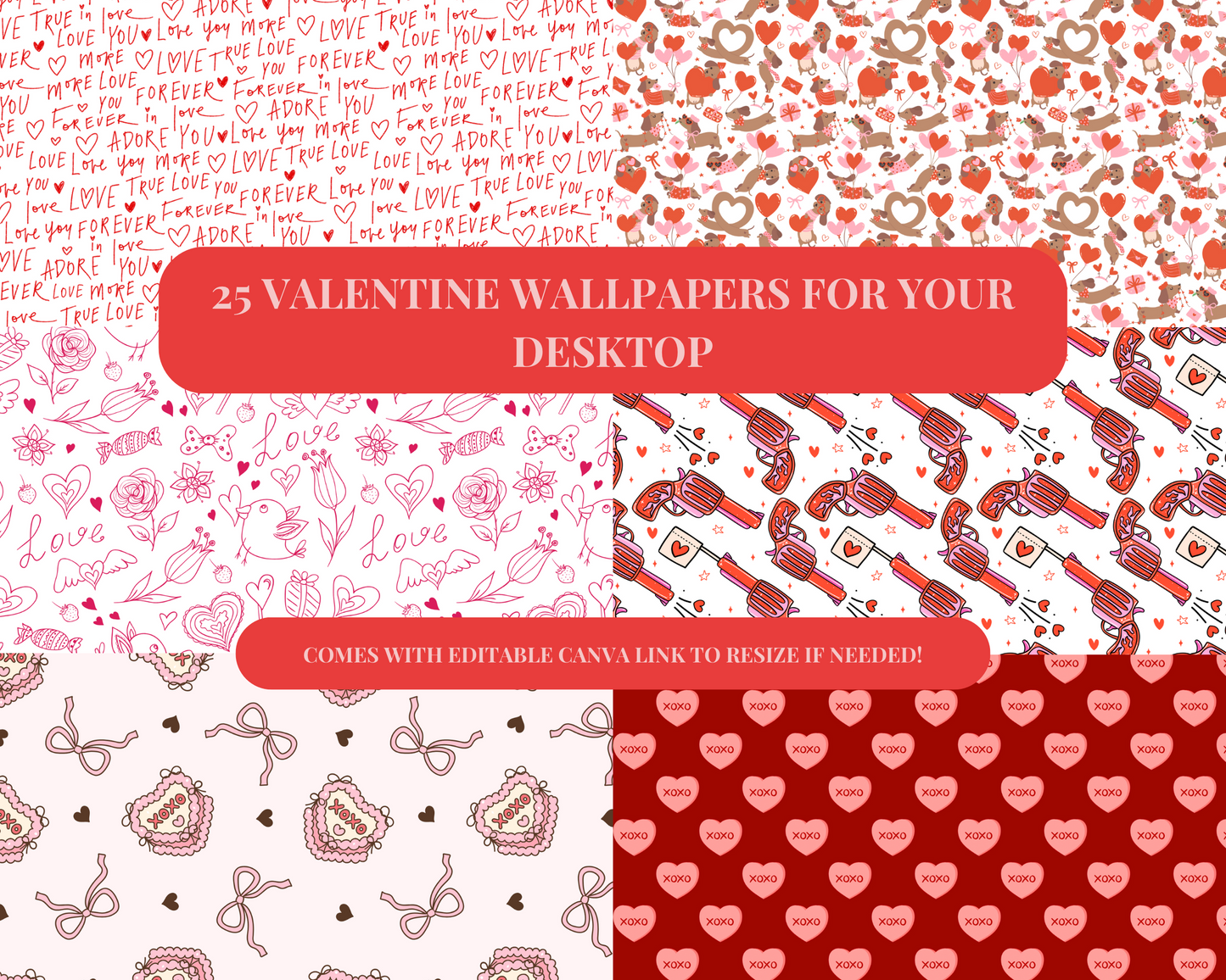 *DIGITAL PRODUCT* 25 VALENTINES Desktop Computer Wallpapers