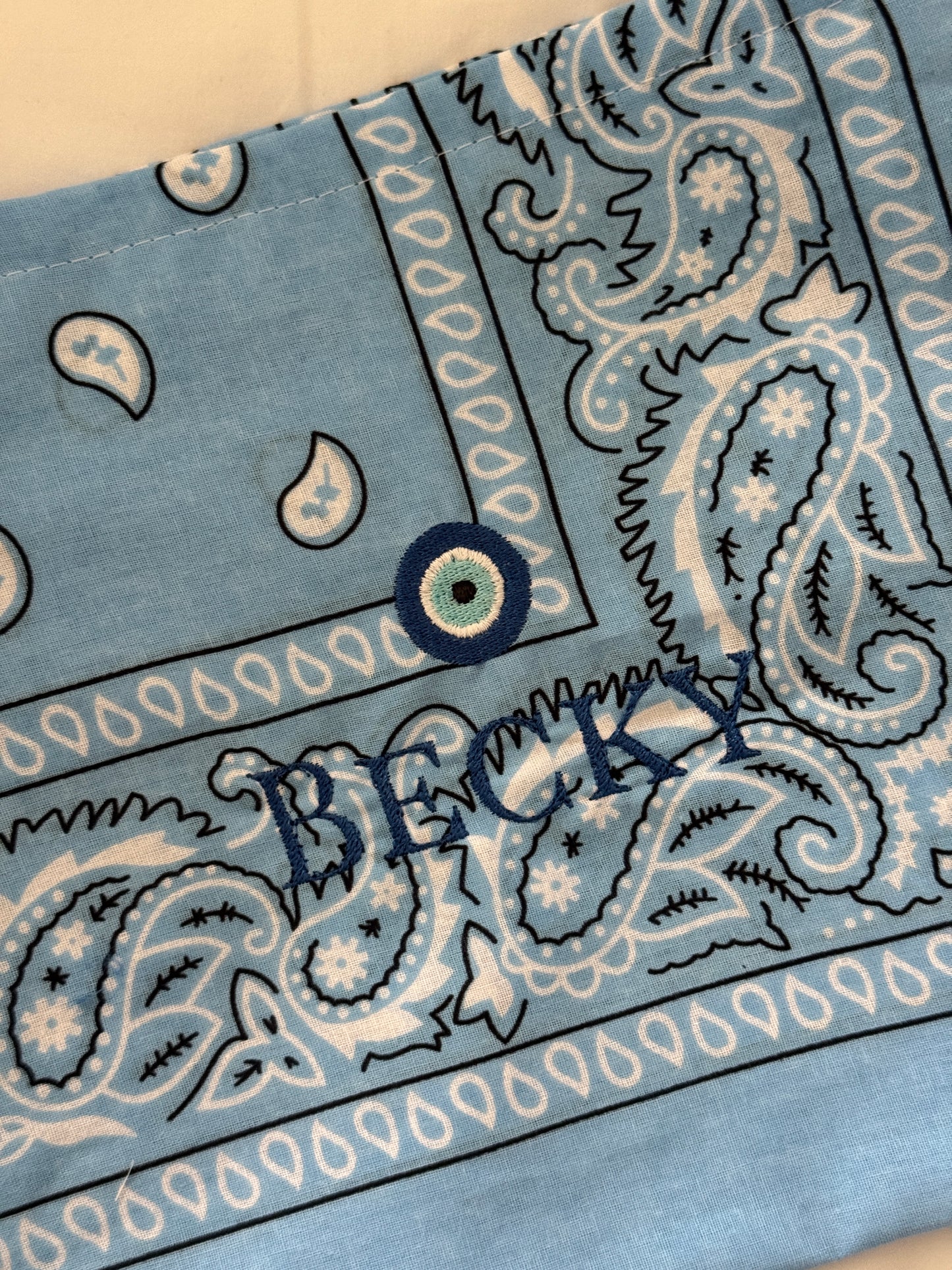 Embroidered Bandana Drawstring Pouch