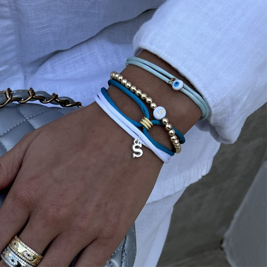 Personalised Initial Gold Plated Bead Bracelet