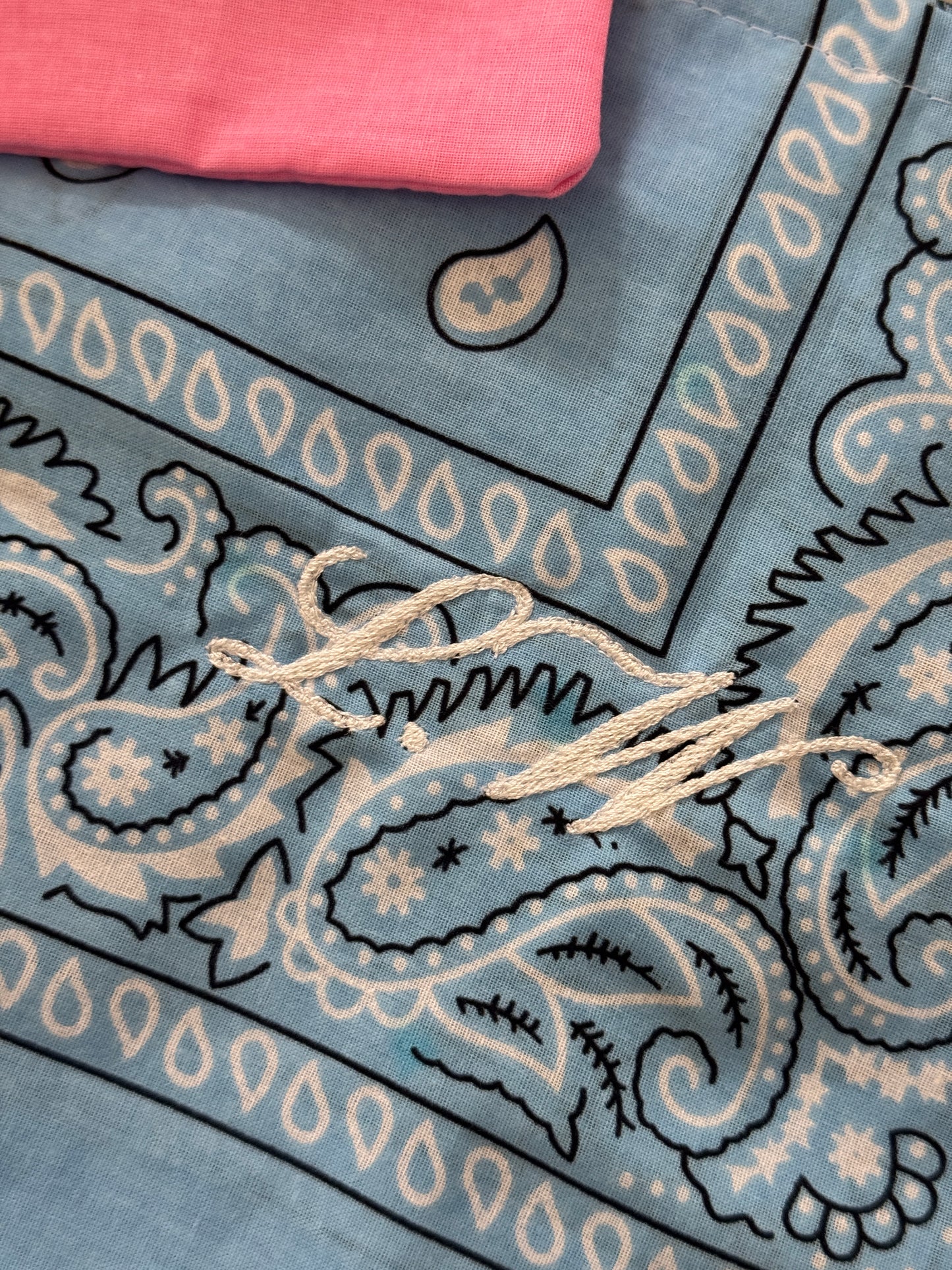 Embroidered Bandana Drawstring Pouch