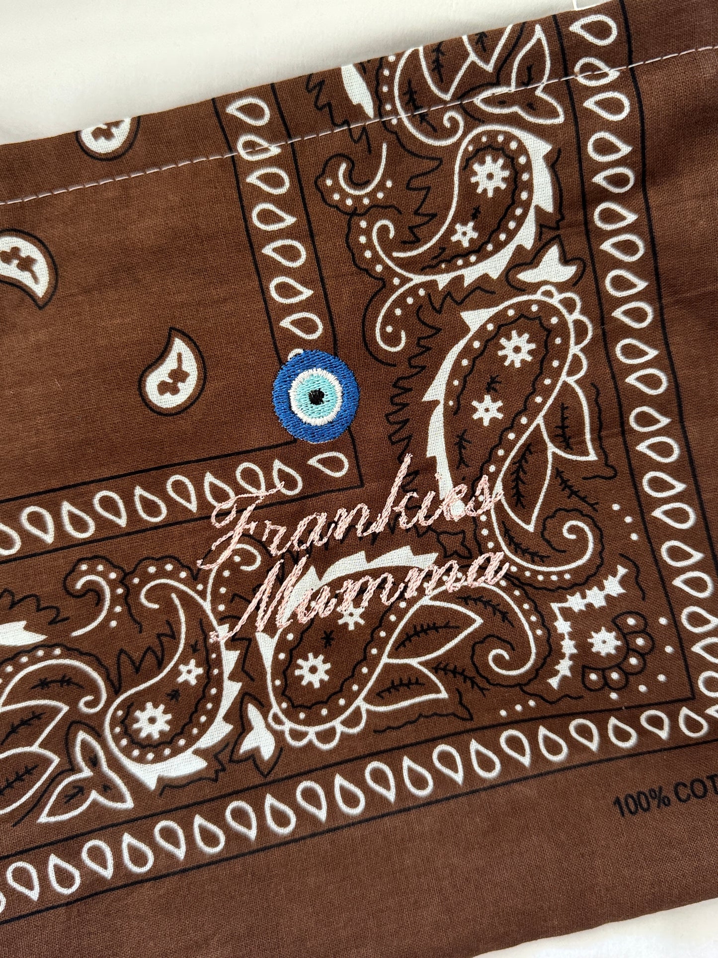Embroidered Bandana Drawstring Pouch