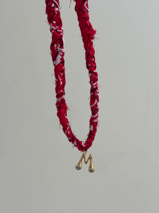Initial Charm Bandana Necklaces