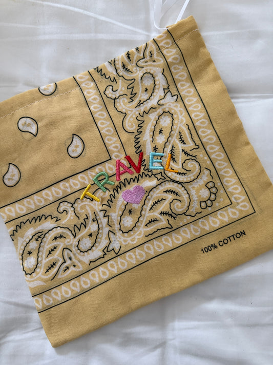 SAMPLE SALE 'TRAVEL' BANDANA POUCH