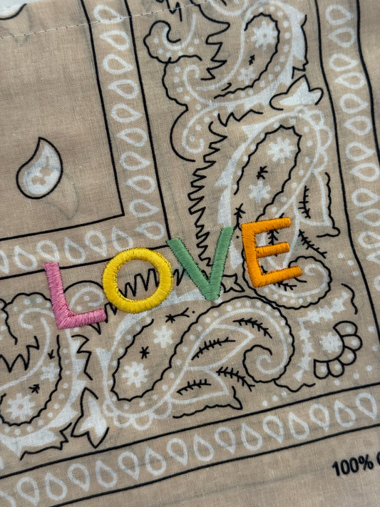 Embroidered Bandana Drawstring Pouch