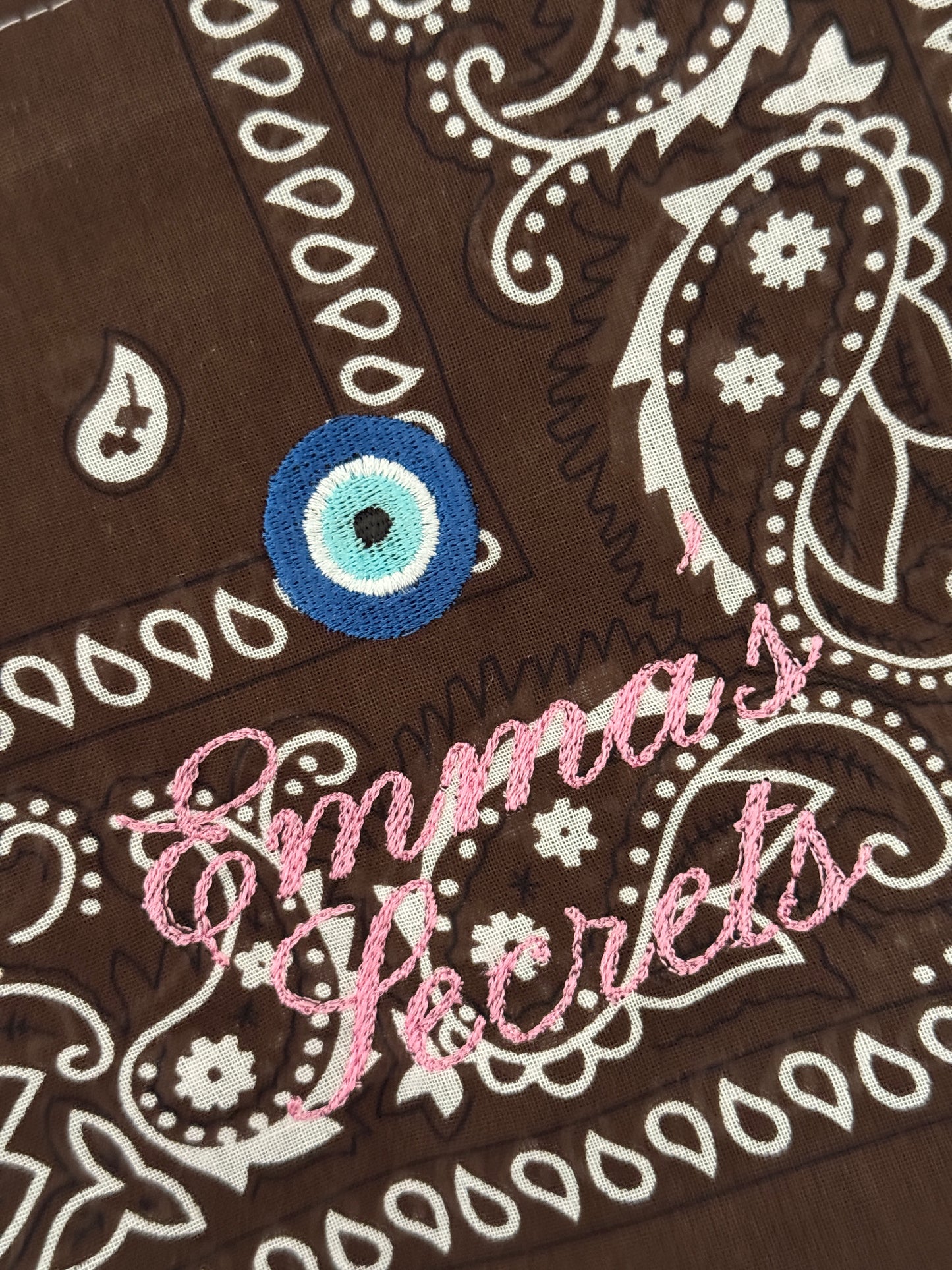 Embroidered Bandana Drawstring Pouch