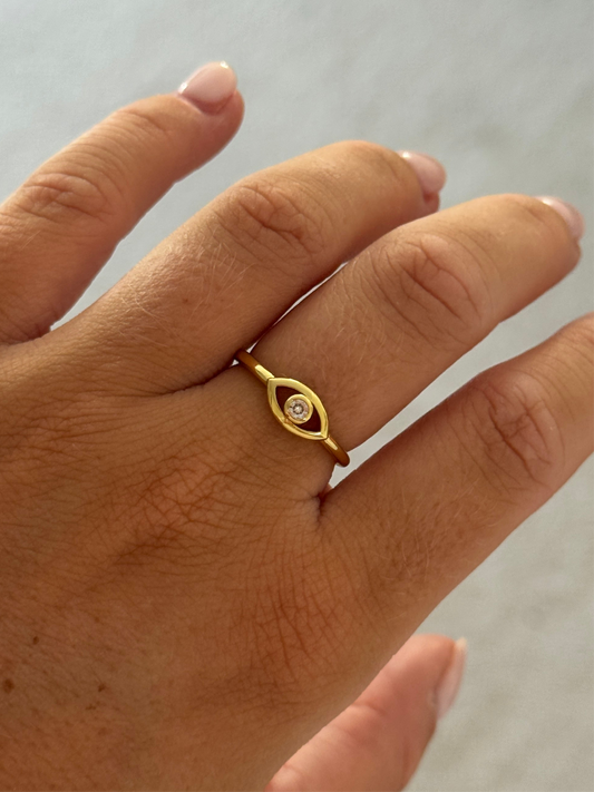 Crystal Evil Eye Ring