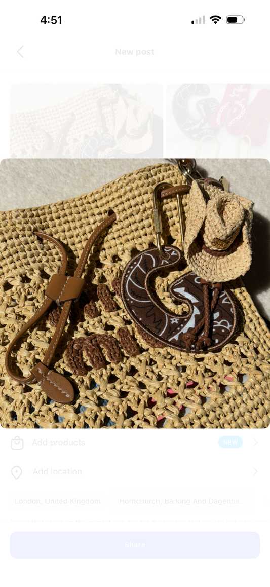 Initial Bandana Charm
