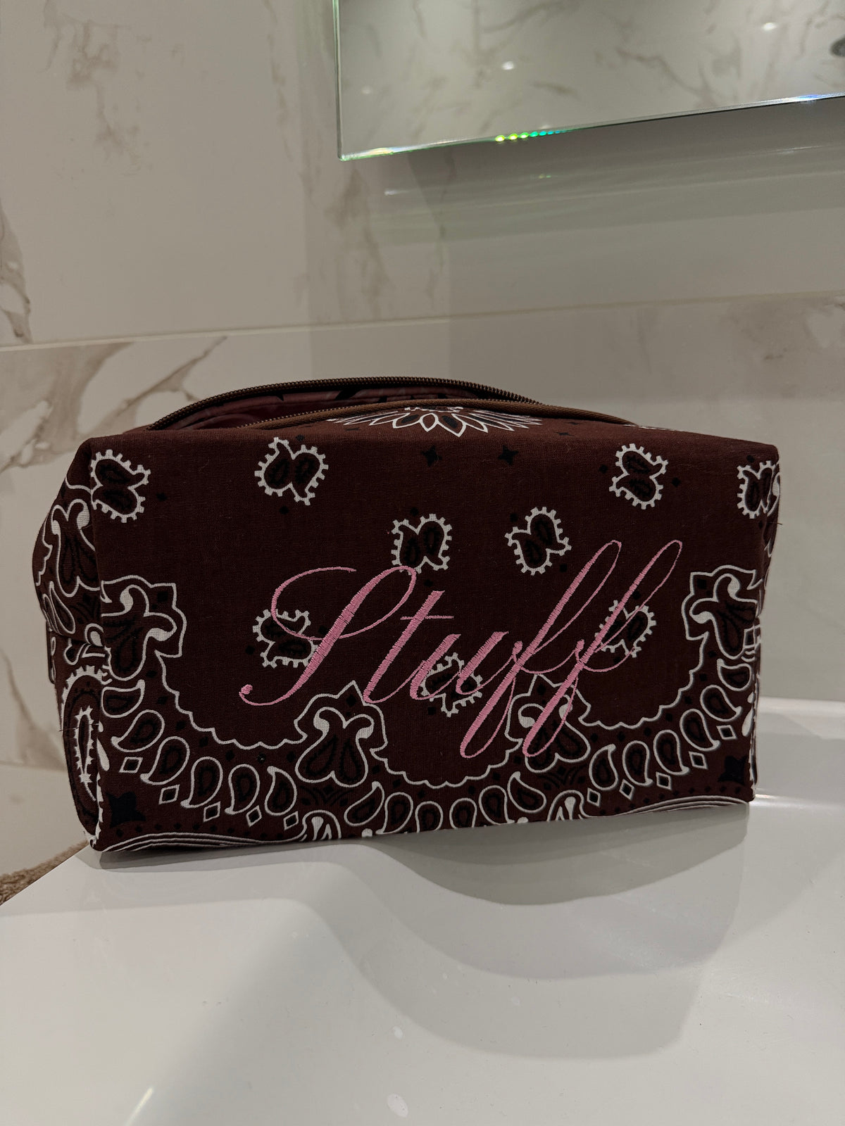 **Ready to Ship Boxy Bandana Makeup Bag