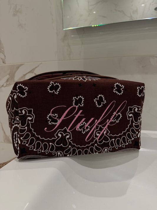 **Ready to Ship Boxy Bandana Makeup Bag