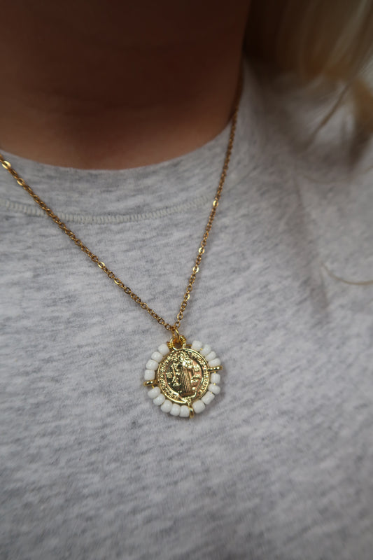 Beaded St Christopher Necklace