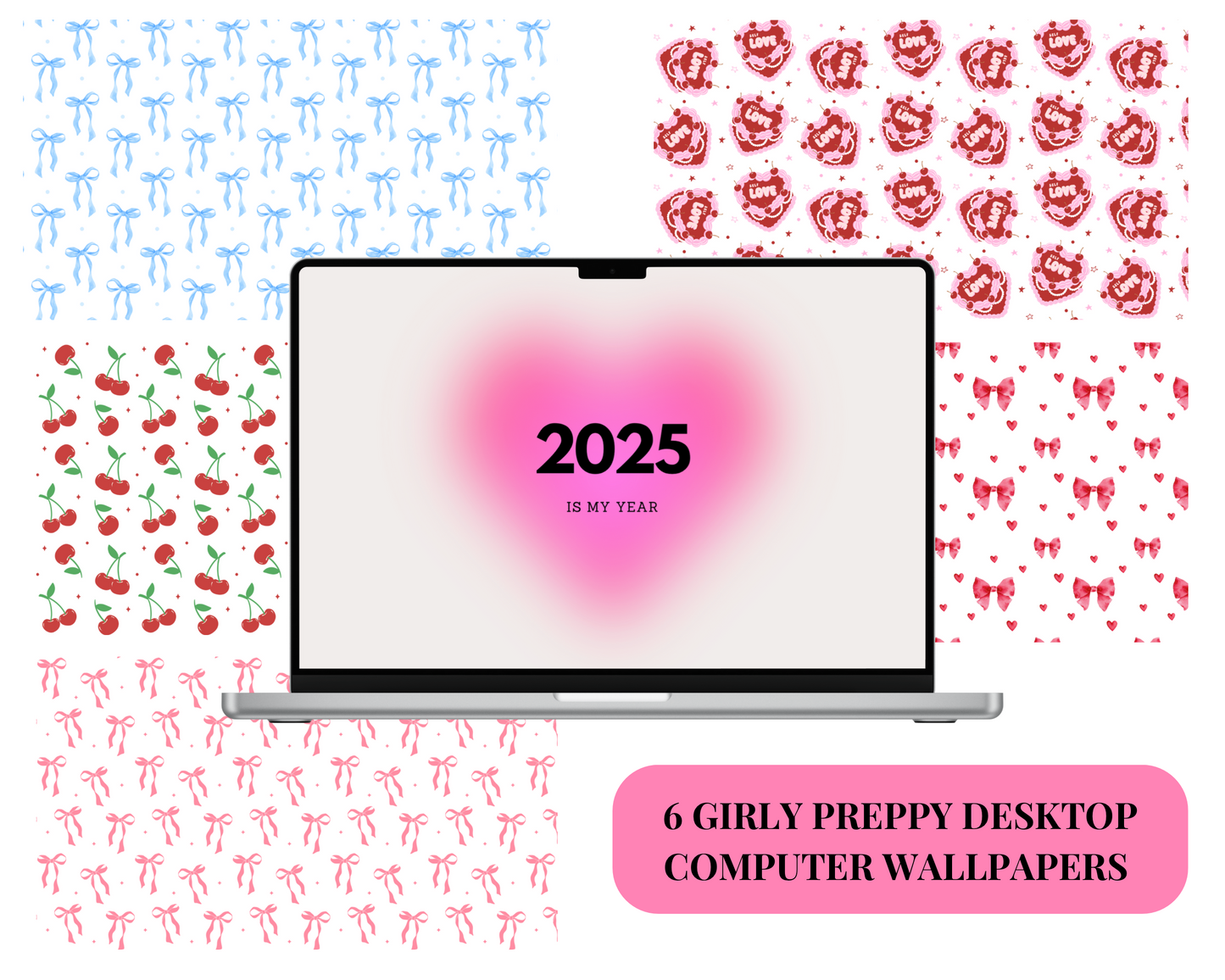 *DIGITAL PRODUCT* 6 Girly Preppy Desktop Computer Wallpapers