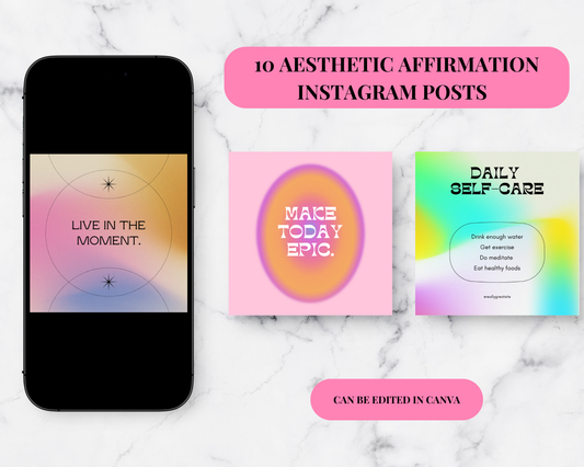 *DIGITAL PRODUCT* 10 Asethetic Affirmation Instagram Posts