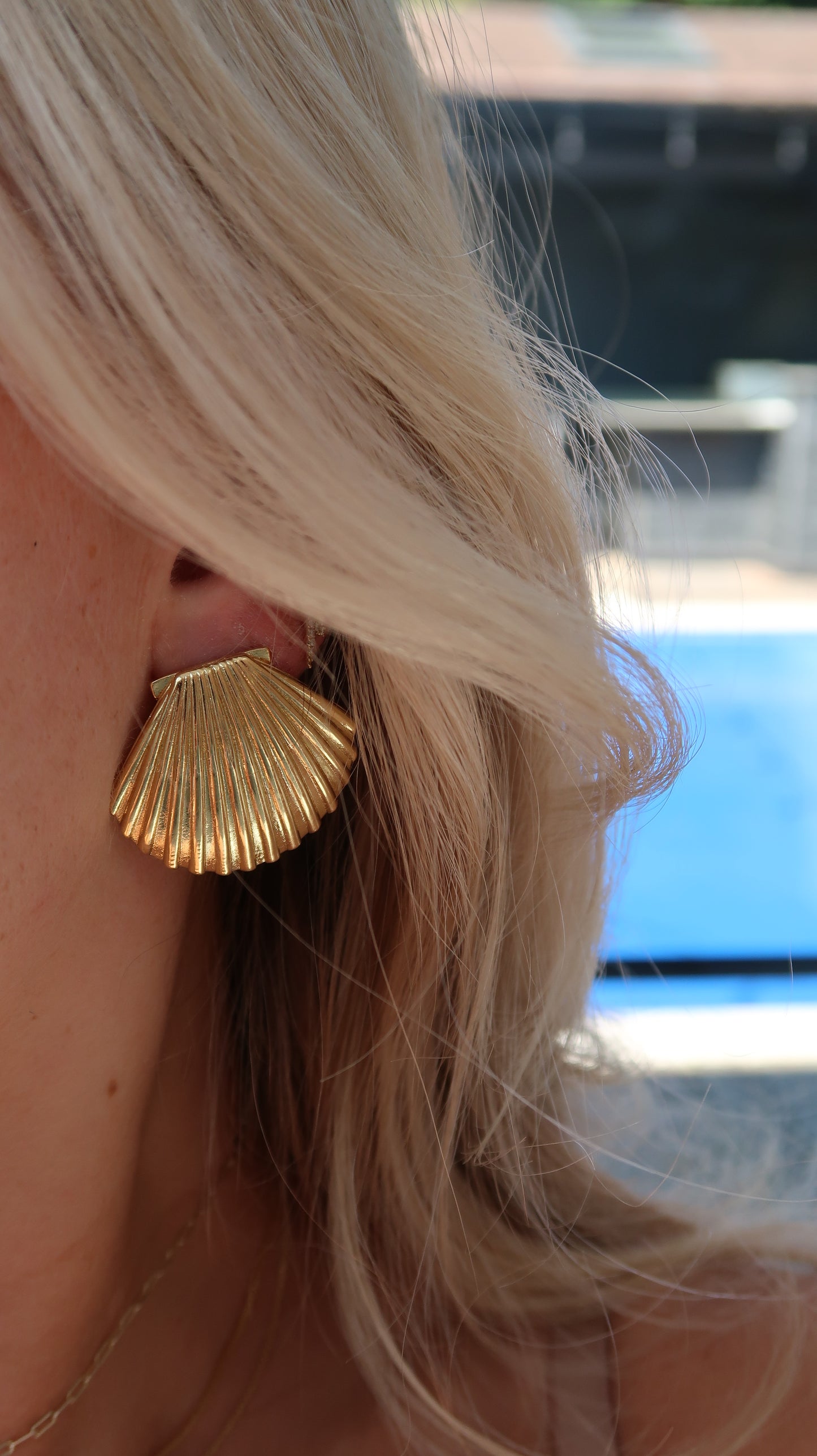 Statement Scallop Shell Stud Earrings