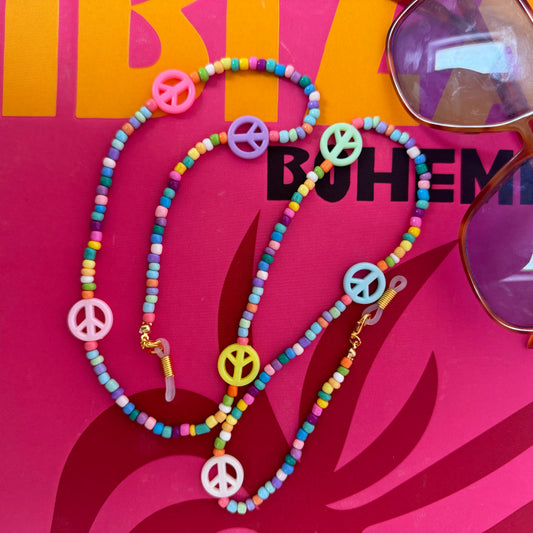 Peace Rainbow Beaded Sunglasses Chain