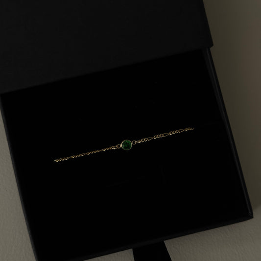 Gold Filled Birthstone Charm Chain Ring