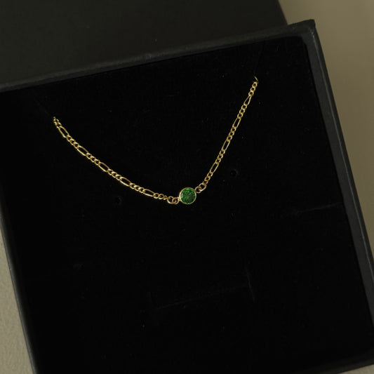 Gold Filled Birthstone Charm Chain Necklace