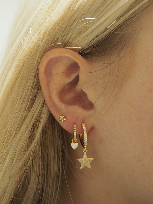Crystal Star Charm Earrings