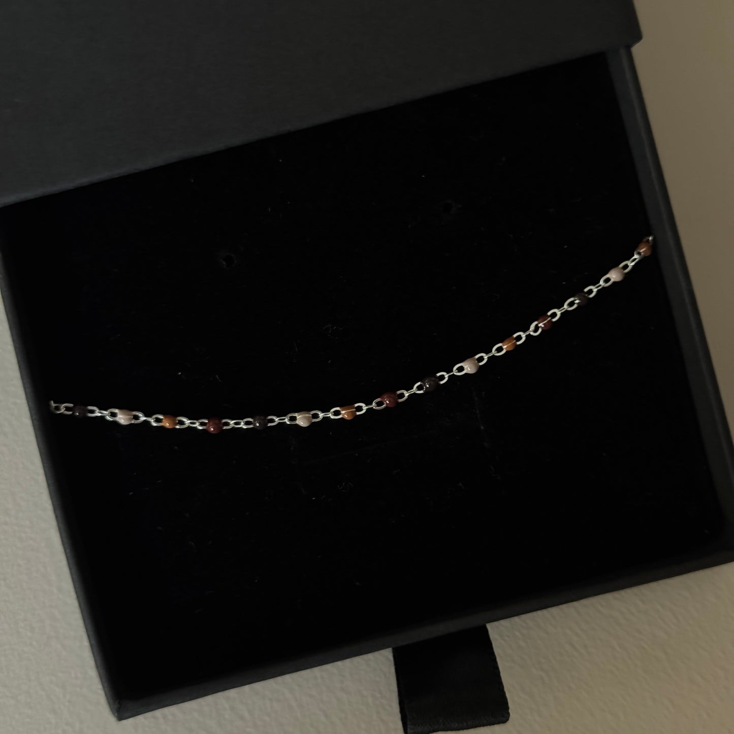 Sterling Silver Coloured Beaded Bracelet