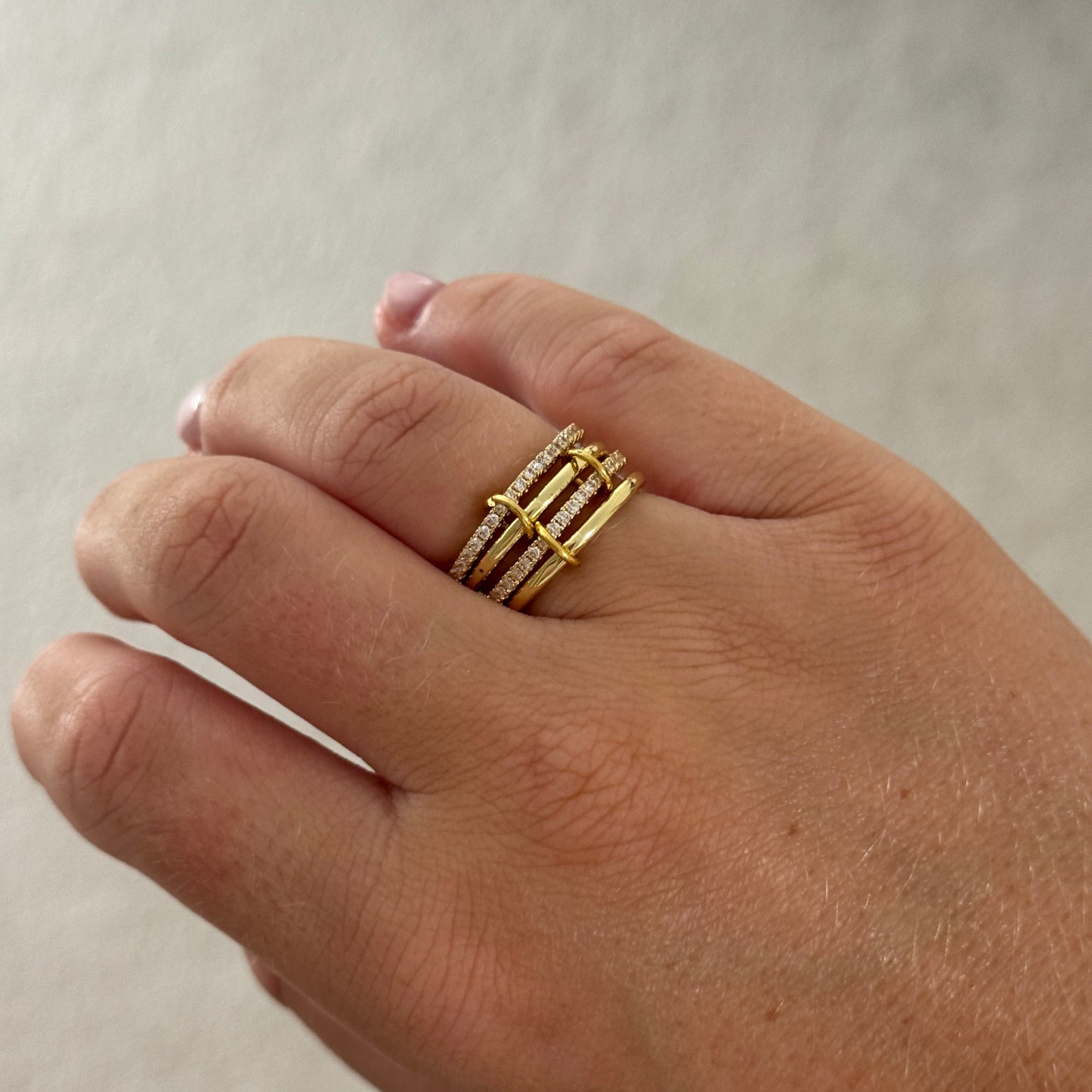 Crystal Thin Linked Ring