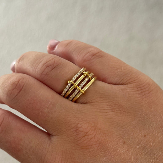 Crystal Thin Linked Ring