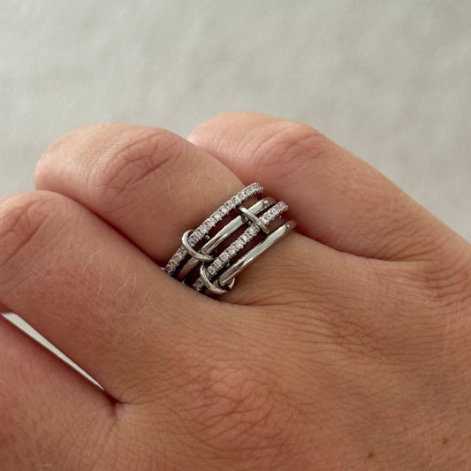 Crystal Thin Linked Ring