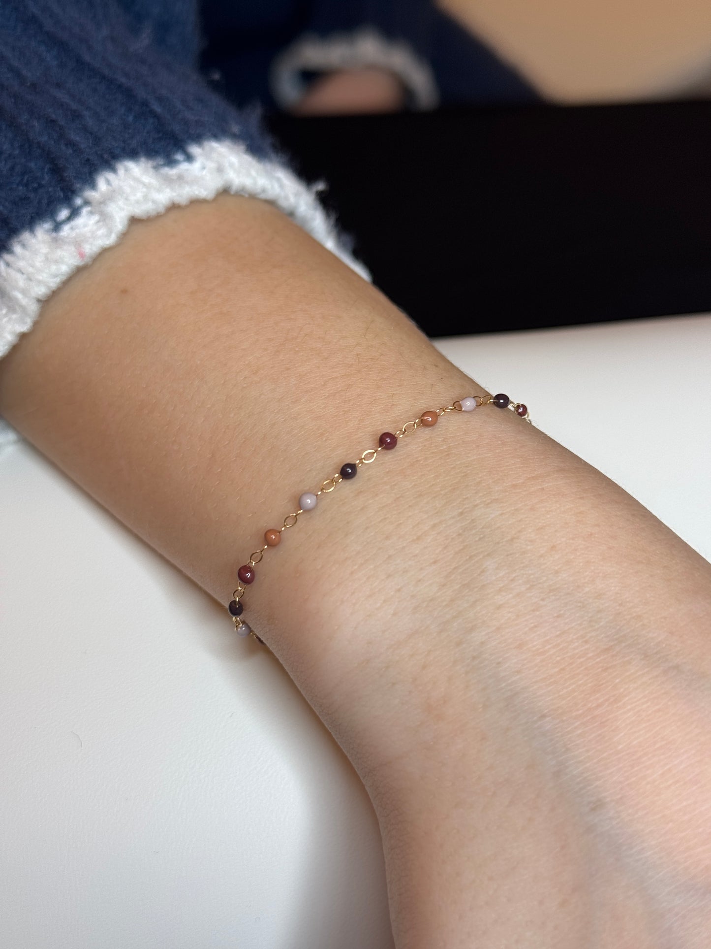 Gold Filled Coloured Beaded Bracelet