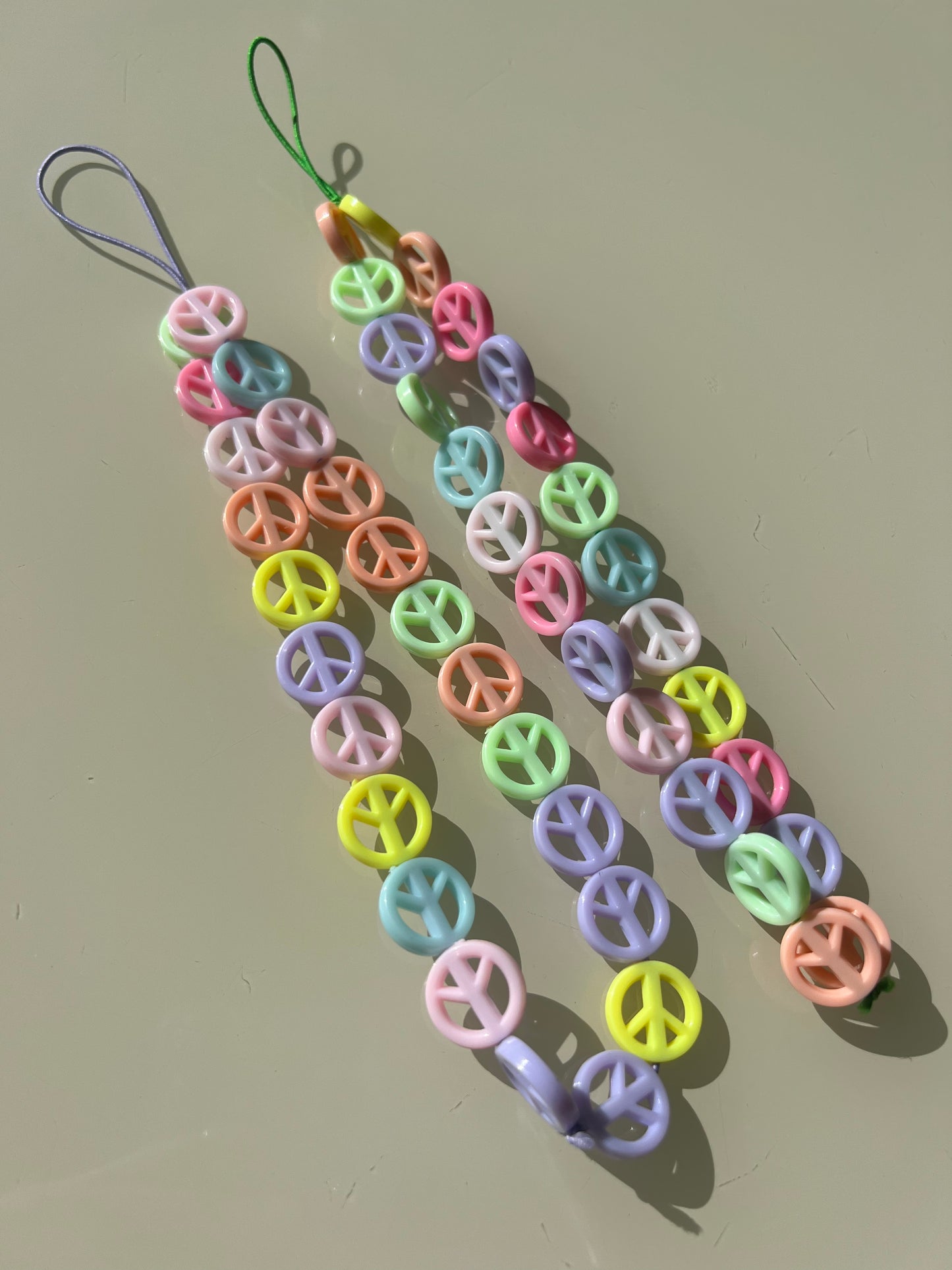 Pastel peace sign phone charm