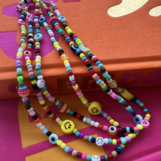 Fun Random Coloured Beaded Necklaces