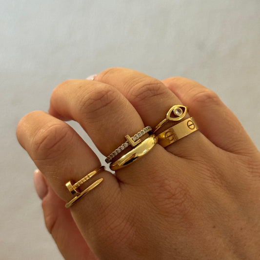 Crystal Evil Eye Ring
