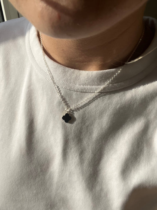 Black Clover Charm Necklace